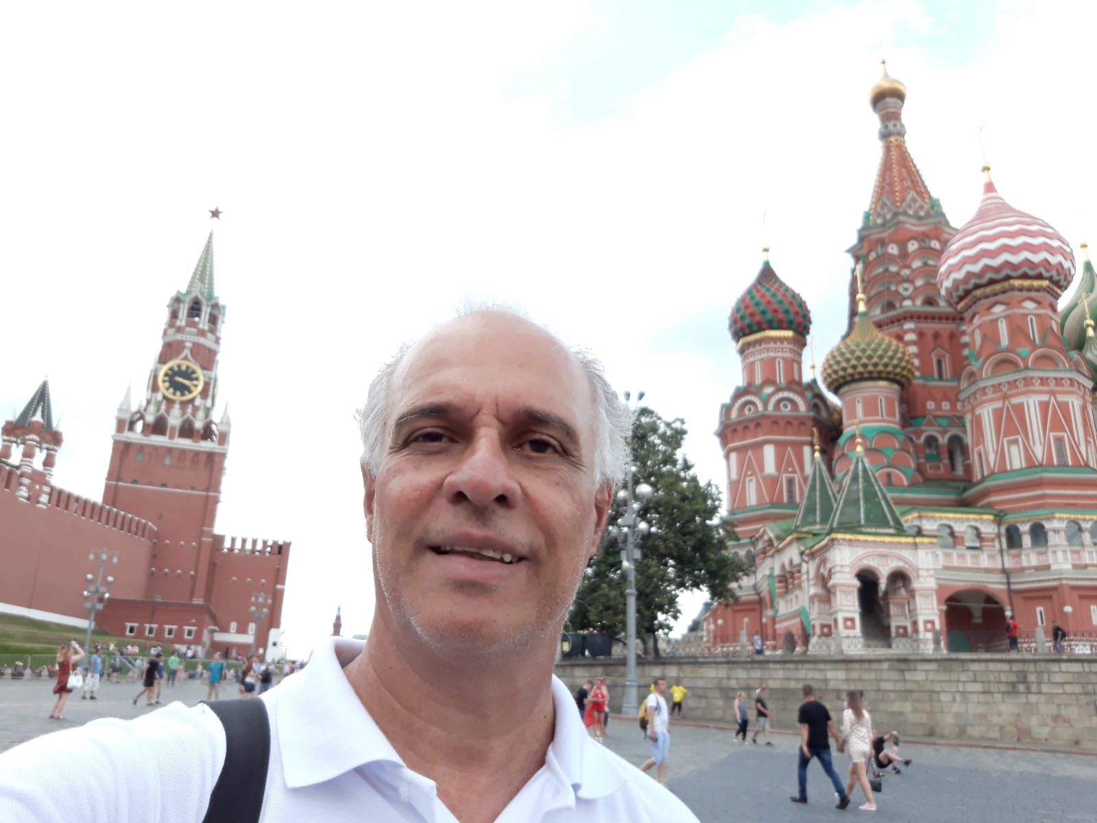 Eraldo Leite durante a cobertura da Copa do Mundo de 2018 na Rússia